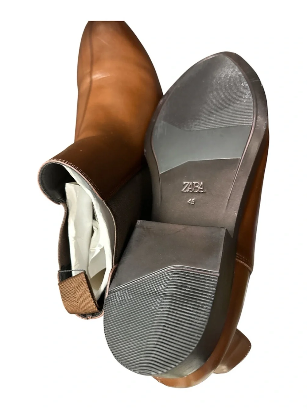 Zara Men’s Brown Leather Chukka Boots size 12 USA